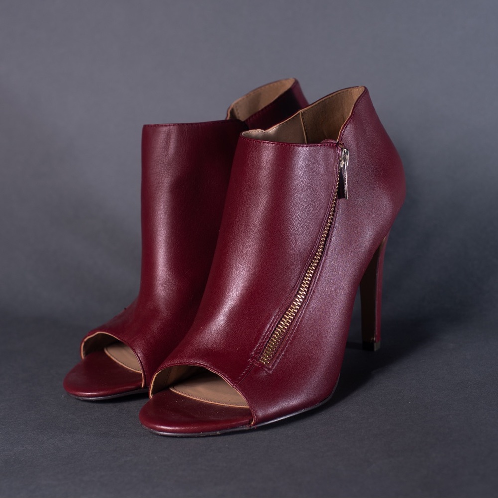 Isola Burgundy Open-toe High Heel Booties